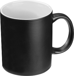 Keramický hrnček, 300ml, zvonku čierny, zvnútra biely