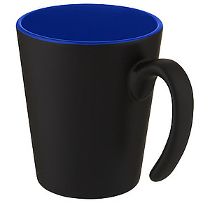 Keramický hrnček, 360ml, zvonku čierny, zvnútra modrý