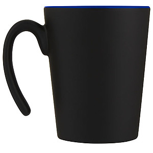 Keramický hrnček, 360ml, zvonku čierny, zvnútra modrý