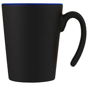 Keramický hrnček, 360ml, zvonku čierny, zvnútra modrý
