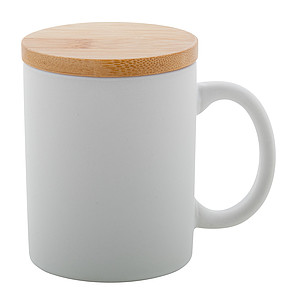 Keramický hrnček, 370ml, bambusové viečko