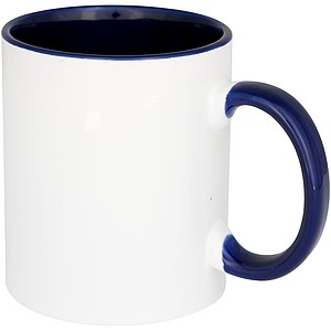 Keramický hrnček Pix 330 ml, farebne zvýraznený sublimančný potlač, biela/tmavomodrá