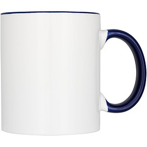 Keramický hrnček Pix 330 ml, farebne zvýraznený sublimančný potlač, biela/tmavomodrá