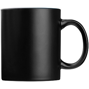 Keramický hrnek, 300ml, z venku černý, zevnitř modrý