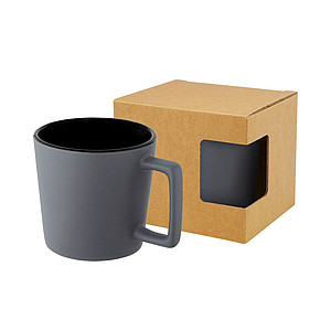 Keramický hrnek o objemu 370 ml s matným povrchem, černá/šedá