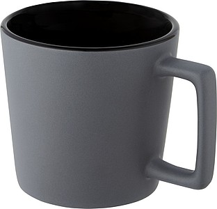 Keramický hrnek o objemu 370 ml s matným povrchem, černá/šedá