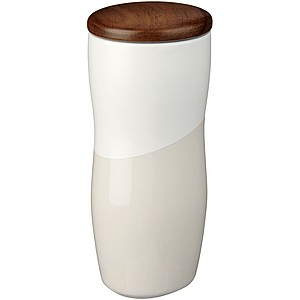 Keramický hrnek s dvojitou stěnou, objem 370 ml, bílá