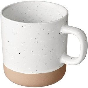 Keramický hrnek se světle hnědým dnem, objem 360 ml, bílá - reklamní hrnky