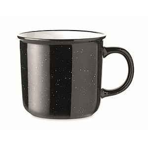 Keramický retro hrnek, 400ml, černý - reklamní hrnky