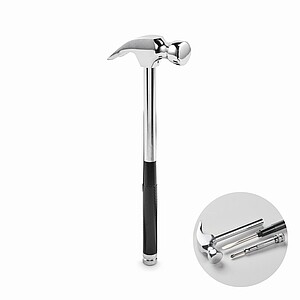 Kladivo a šroubovák z ocele, stříbrná