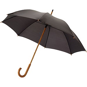 Klasický dáždnik s drevenou rukoväťou, priemer 106 cm, čierny