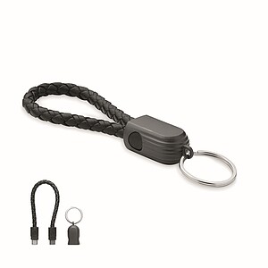 Klíčenka a kabel type-C, černá