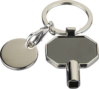 Klíčenka s mincí na nákup, černá