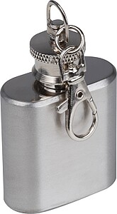 Klíčenka s mini placatkou 30 ml, šedá
