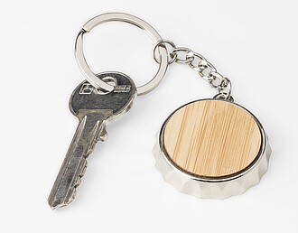 Klíčenka s otvírákem, hnědá