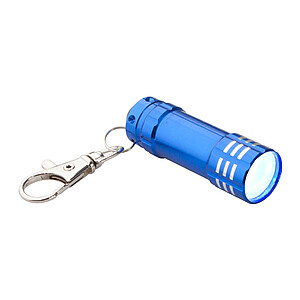 Kľúčenka s hliníkovou svietidlom, 3LED, modrá