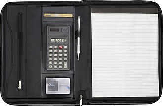 Konferenční desky na zip, s kalkulačkou a blokem vel. A4