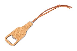 Korkový otvírák na láhve na šňůrce, hnědá