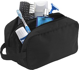 Kosmetická taška, 600d polyester, dvě přihrádky na zip