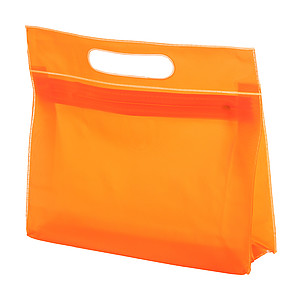 Kosmetická taška s uchem a zipem, oranžová