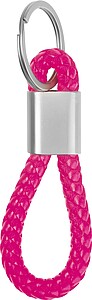 Kovová klíčenka se šňůrkou, růžová