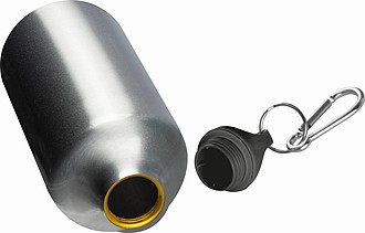 Kovová láhev na pití s karabinou na víčku, objem 500ml, šedá