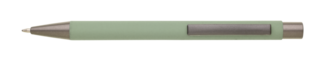 Kovová propiska s pogumovaným povrchem, světle zelená