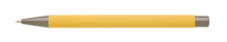 Kovová propiska s pogumovaným povrchem, žlutá