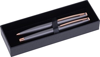 Kovová psací sada CrisMa, tmavě šedá