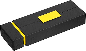 Kovová psací sada propisky a rolleru, žlutá