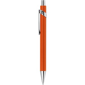 Kovové guľôčkové pero s modrou náplňou, oranžová
