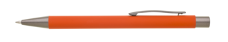 Kovové guľôčkové pero s pogumovaným povrchom, oranžová