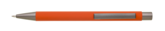 Kovové guľôčkové pero s pogumovaným povrchom, oranžová
