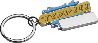 Kovový prívesok na kľúče "TOP", modrý