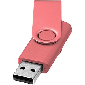 Kovový USB Rotate, 2GB, světle růžová, cena na vyžádání - reklamní předměty