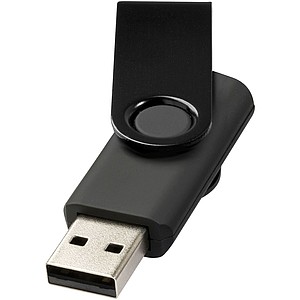 Kovový USB Rotate, 4 GB, černá, cena na vyžádání - reklamní předměty