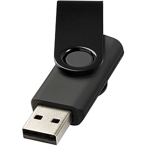 Kovový USB Rotate, 4 GB, čierna, cena na vyžiadanie