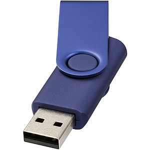 Kovový USB Rotate, 4 GB, námornícka modrá, cena na vyžiadanie