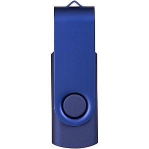 Kovový USB Rotate, 4 GB, námornícka modrá, cena na vyžiadanie