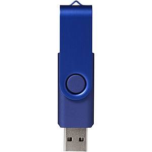 Kovový USB Rotate, 4 GB, námornícka modrá, cena na vyžiadanie