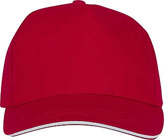 Kšiltovka sandwich pětipanelová, tmavě červená