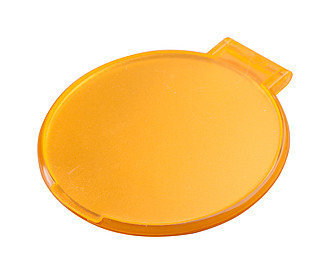 Kulaté plastové kapesní zrcátko, oranžové