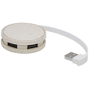 Kulatý USB rozbočovač z pšeničného plastu