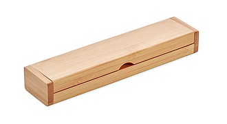 Kuličkové pero s modrou náplní v krabičce z bambusu