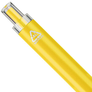 Kuličkové pero z recyklovaného materiálu s tlačítkovým mechanismem, žlutá