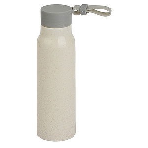 Láhev na pití, 300ml, vyrobená ze skla a plastu, béžová