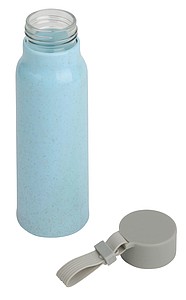 Láhev na pití, 300ml, vyrobená ze skla a plastu, modrá