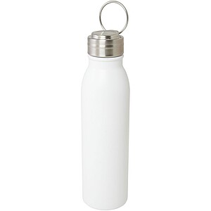 Láhev na pití, 700ml, z nerezové oceli s poutkem, bílá
