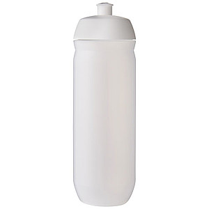 Láhev na pití 750ml, tělo je matně čiré z pružného plastu, víčko je bílé