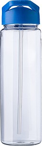Láhev na pití, 750ml, z RPET, s brčkem ve víčku, modrá